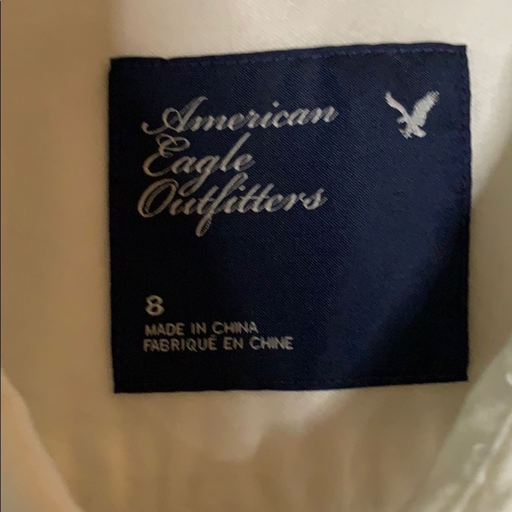 American Eagle White Button Down Collar Blouse Top - image 4